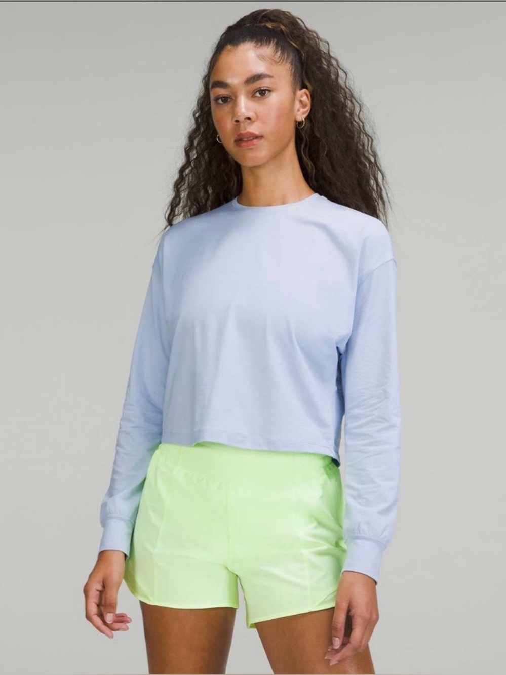 Lululemon Abrasion-Resistant Training Long Sleeve Shirt in Blue Linen!